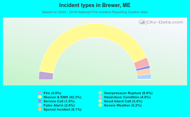 Incident types in Brewer, ME