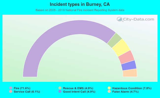 Incident types in Burney, CA