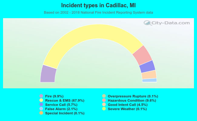 Incident types in Cadillac, MI