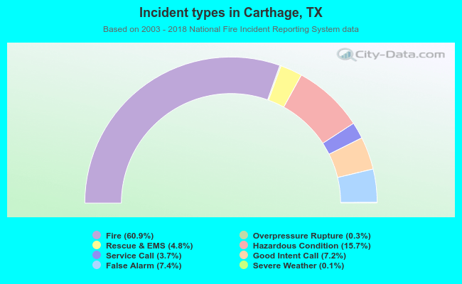 Incident types in Carthage, TX