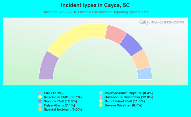Incident types in Cayce, SC