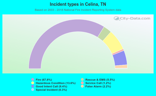 Incident types in Celina, TN