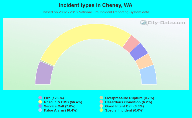 Incident types in Cheney, WA
