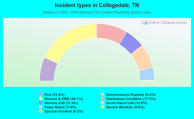 Incident types in Collegedale, TN