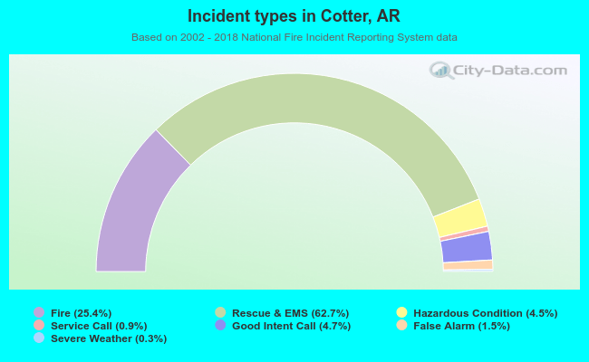 Incident types in Cotter, AR