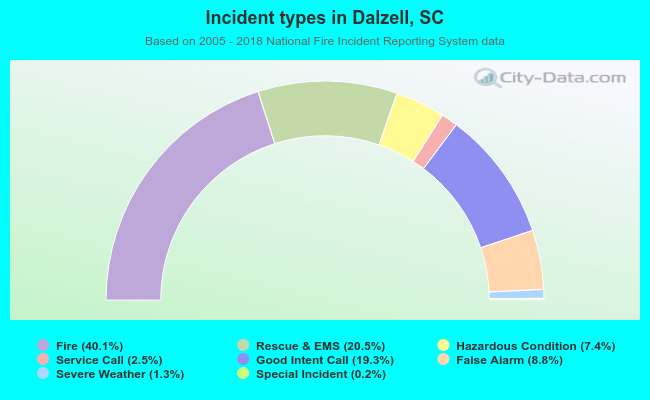Incident types in Dalzell, SC