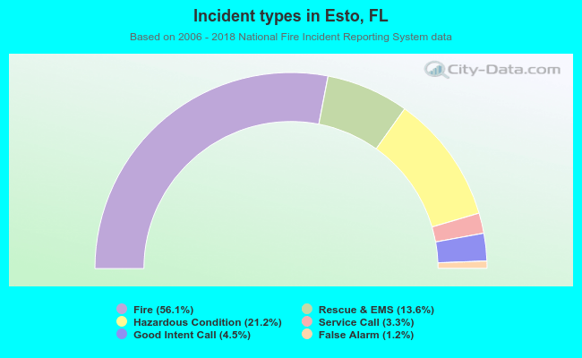 Incident types in Esto, FL