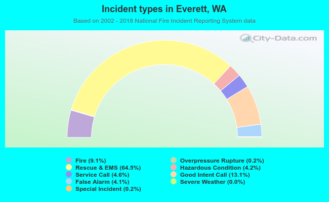 Incident types in Everett, WA