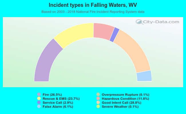 Incident types in Falling Waters, WV
