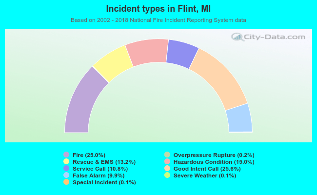 Incident types in Flint, MI