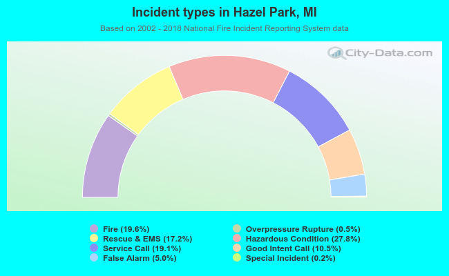 Incident types in Hazel Park, MI