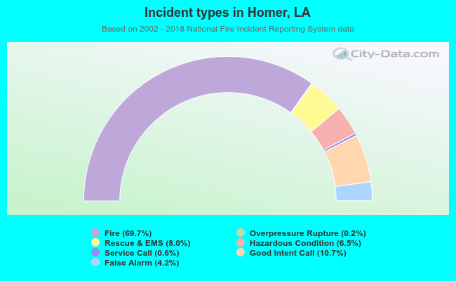 Incident types in Homer, LA