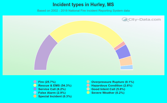 Incident types in Hurley, MS