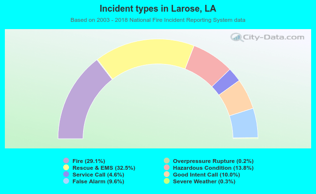 Incident types in Larose, LA