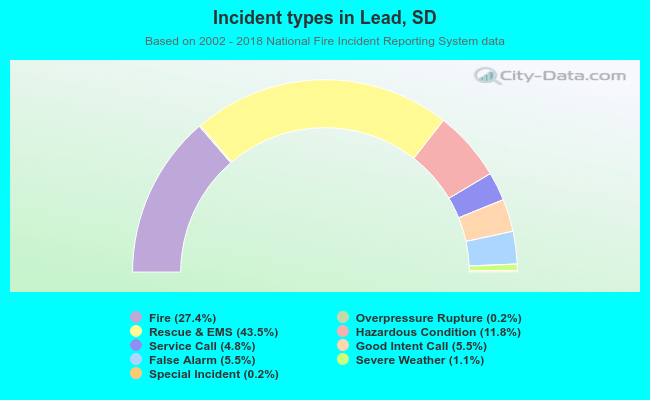 Incident types in Lead, SD