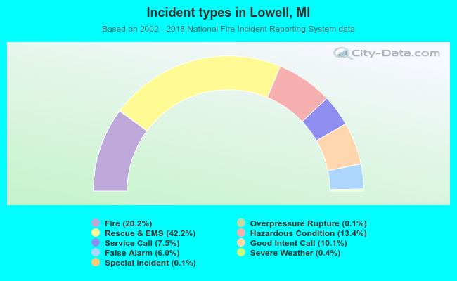 Incident types in Lowell, MI