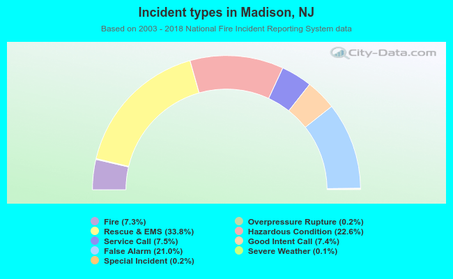 Incident types in Madison, NJ