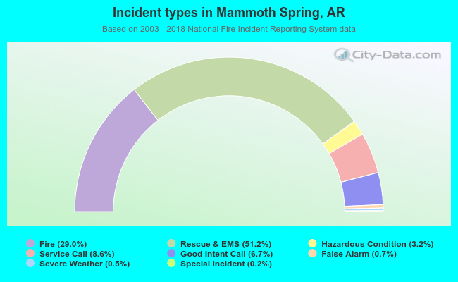 Incident types in Mammoth Spring, AR