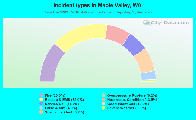 Incident types in Maple Valley, WA