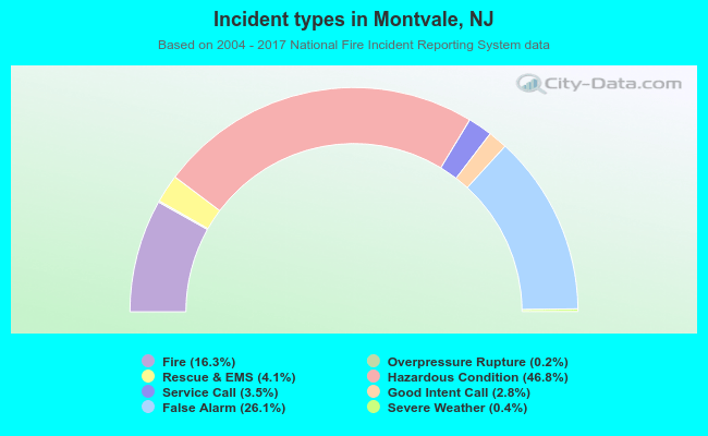Incident types in Montvale, NJ