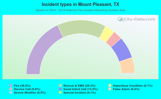 Incident types in Mount Pleasant, TX