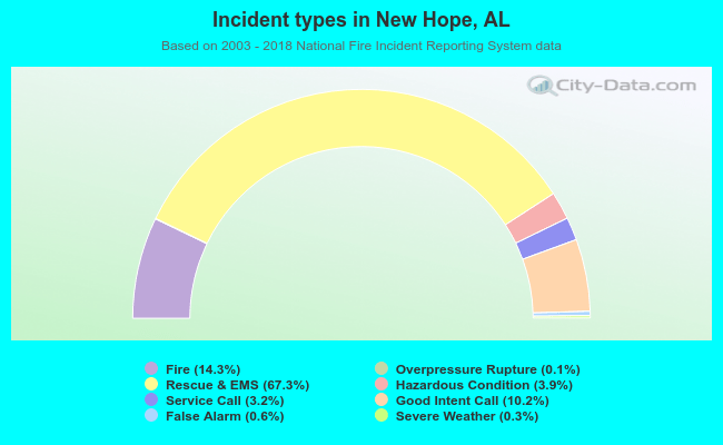 Incident types in New Hope, AL