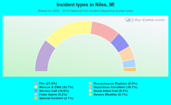 Incident types in Niles, MI