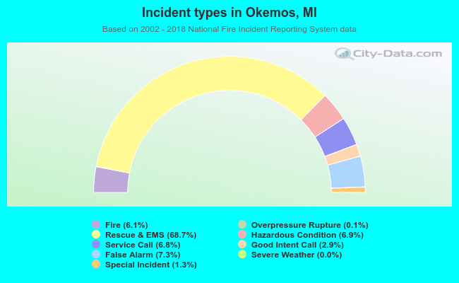 Incident types in Okemos, MI
