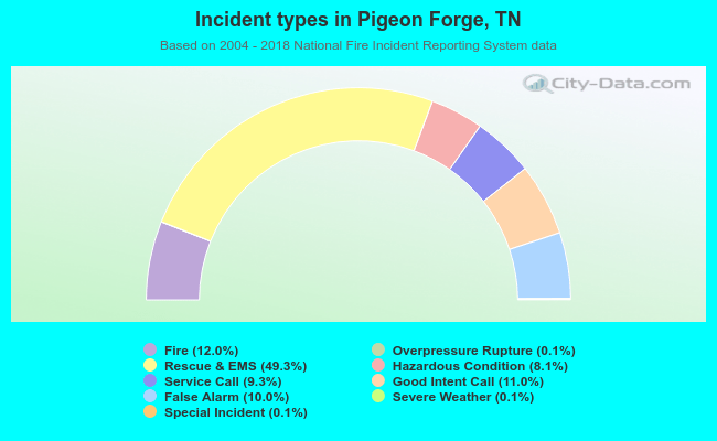 Incident types in Pigeon Forge, TN