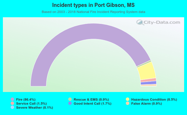 Incident types in Port Gibson, MS