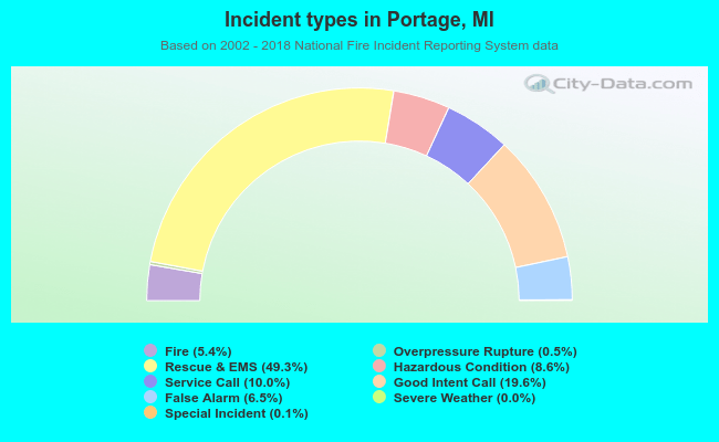 Incident types in Portage, MI
