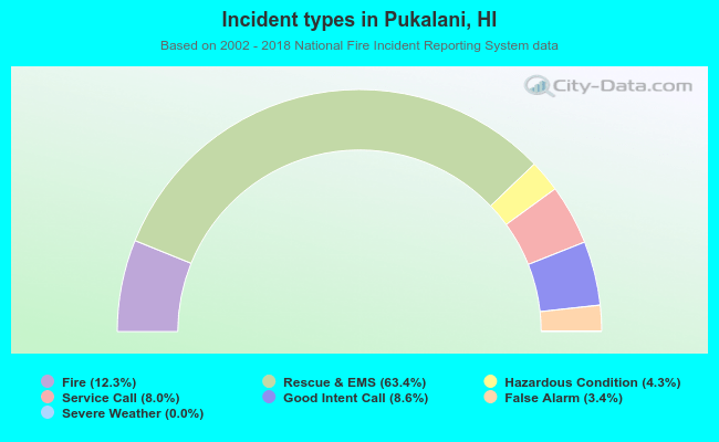 Incident types in Pukalani, HI