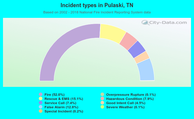 Incident types in Pulaski, TN