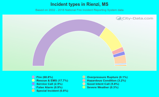 Incident types in Rienzi, MS