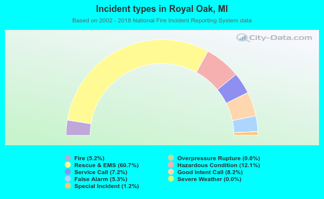 Incident types in Royal Oak, MI