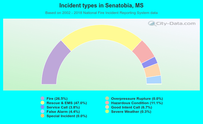 Incident types in Senatobia, MS