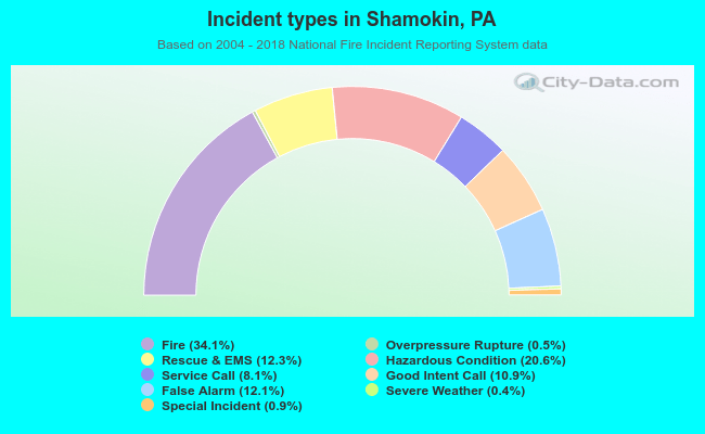 Incident types in Shamokin, PA