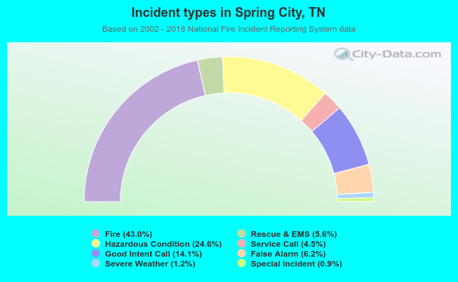Incident types in Spring City, TN