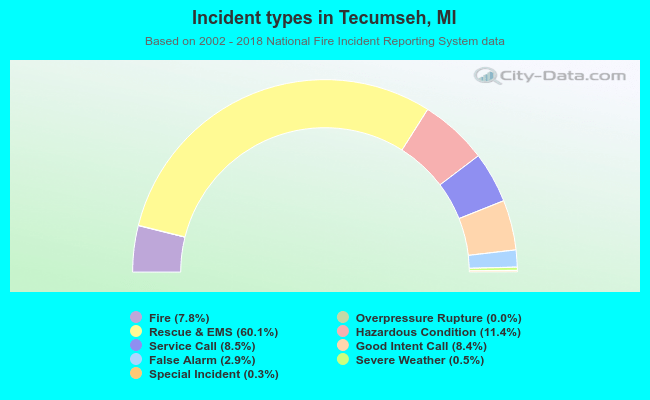 Incident types in Tecumseh, MI