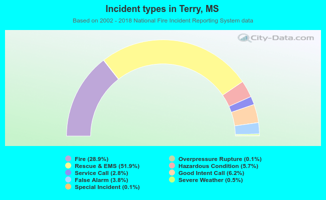 Incident types in Terry, MS