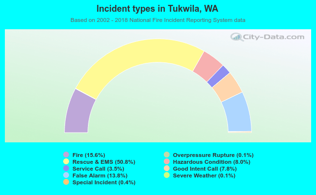 Incident types in Tukwila, WA