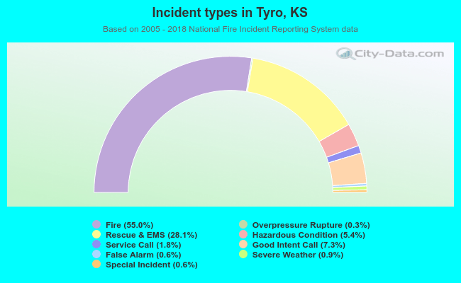 Incident types in Tyro, KS