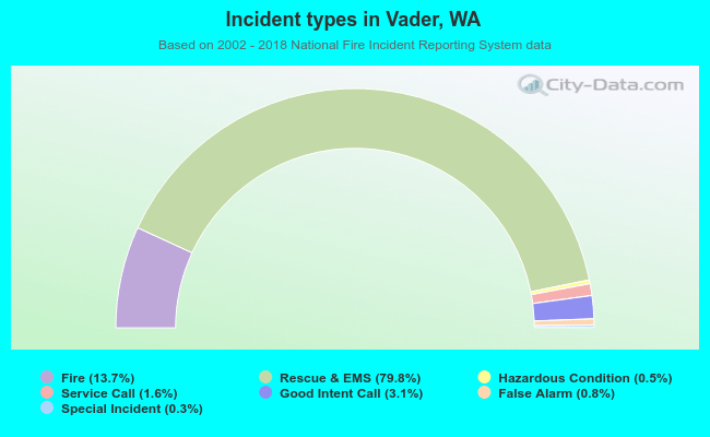Incident types in Vader, WA