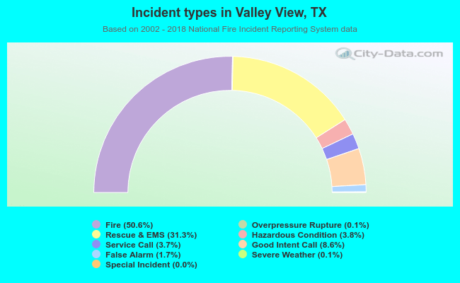 Incident types in Valley View, TX