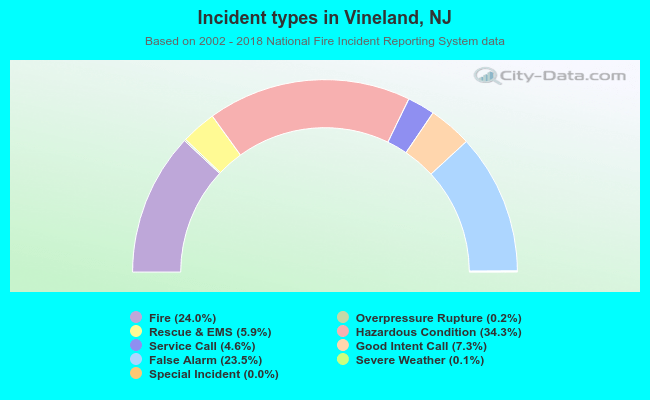 Incident types in Vineland, NJ