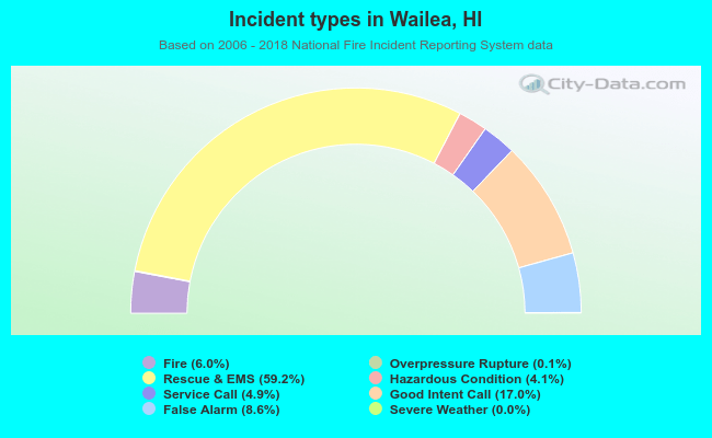 Incident types in Wailea, HI