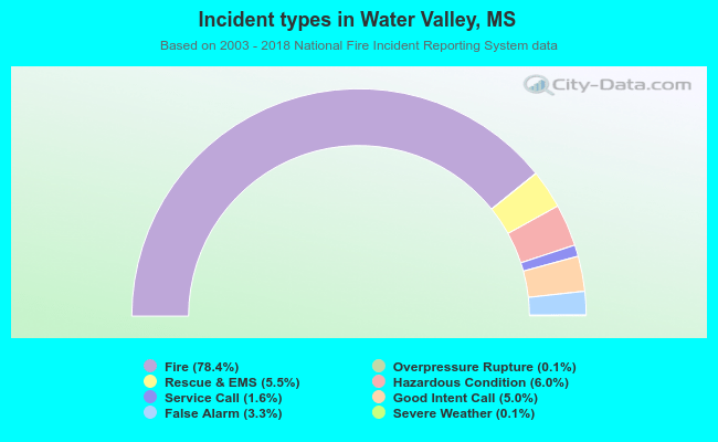 Incident types in Water Valley, MS