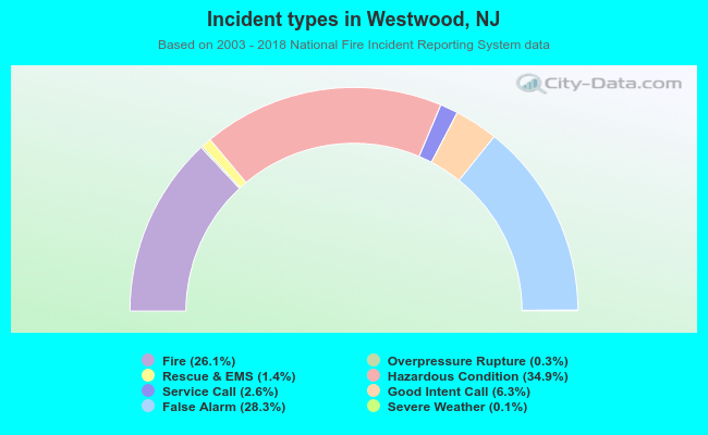 Incident types in Westwood, NJ