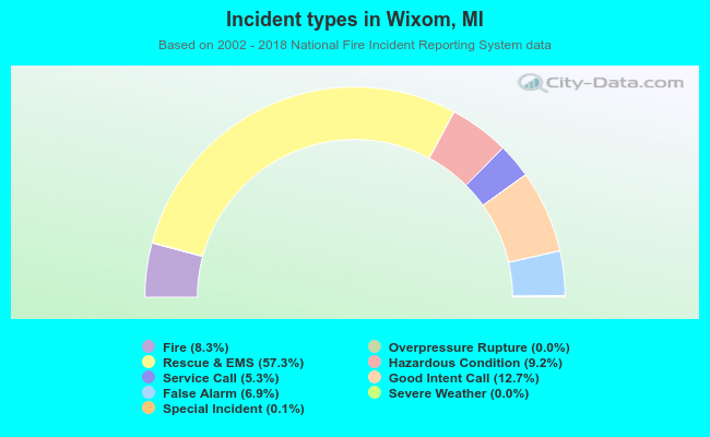 Incident types in Wixom, MI