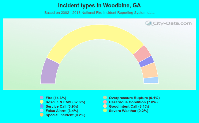 Incident types in Woodbine, GA